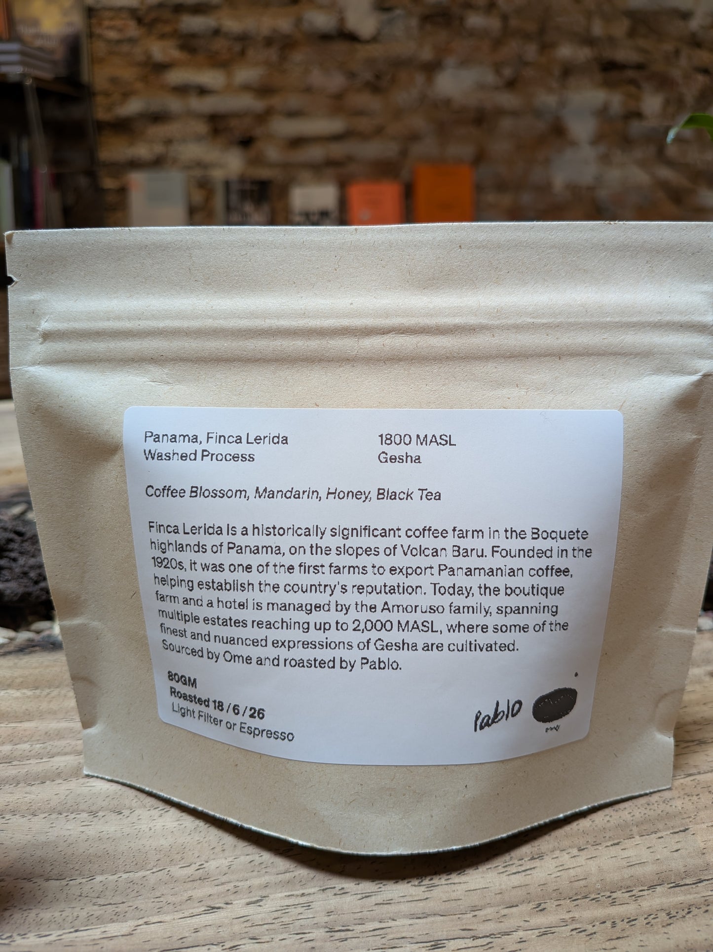 80g Finca Lerida Panama Washed, Ome Selects