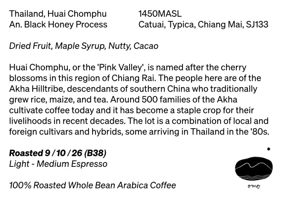 500g Thailand Huai Chomphu Anaerobic Black Honey, Ome Selects (9/10 RD)