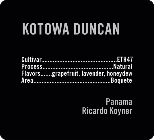 100g Panama Kotowa Duncan ETH47 Natural, Apollon's Gold